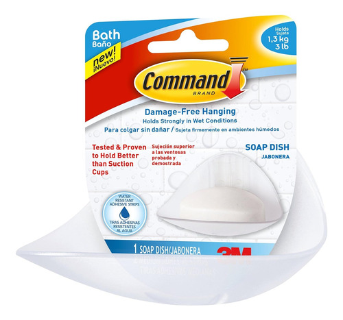 Command Strips Bath14-es Command Jabonera Con Tiras Resisten