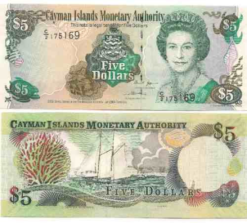 Billete Cayman 5 Dolares Año 2005 Velero Sin Circular