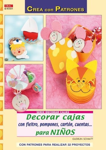 Decorar Cajas Fieltro Pompon Carton Cuentas Niños