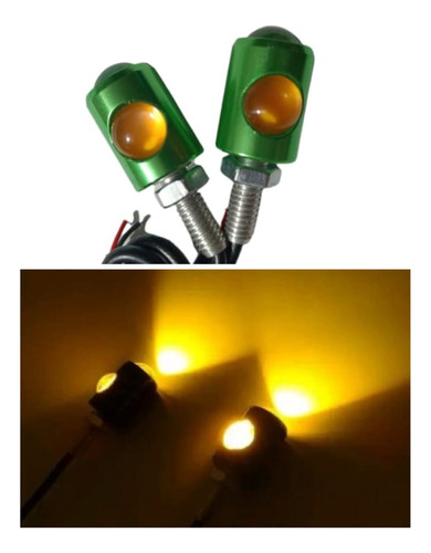 Direccional Ojo Aguila Led Moto*2/amarilla/exterior De Color