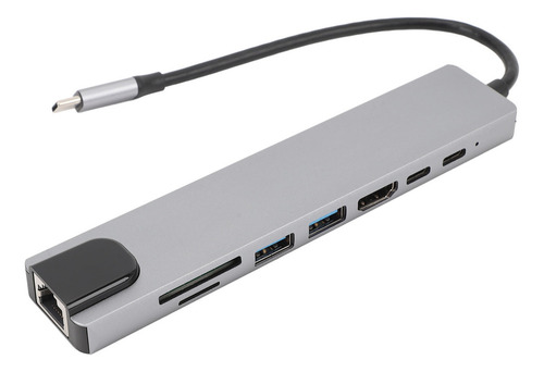 Hub Tipo C 8 En 1, 4k, Interfaz Multimedia Hd, Usb 3.0, 100
