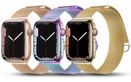 3 Milanese Loop Para Apple Watch Series 8 7 Se 6 5 4 3 Steel