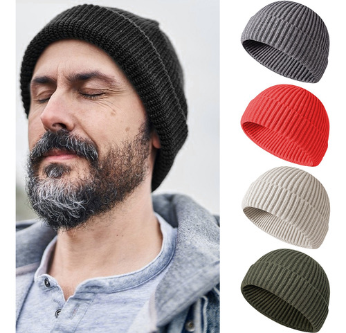 Gorro De Hip Hop, Tejido De Punto Con Puños Gruesos, Cálido