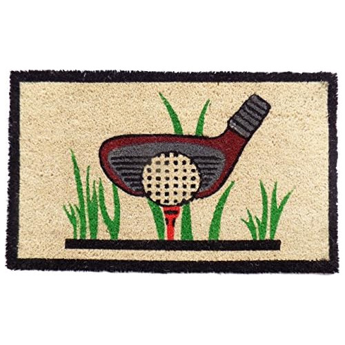 Felpudo De Coco Respaldo De Vinilo Decor Golf, 30 X 18 ...