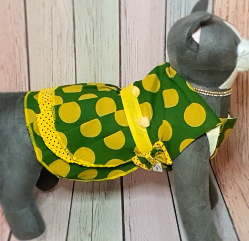 Roupa Pet - Vestido Copa Brasil Tam 6 - Roupinha Cachorro