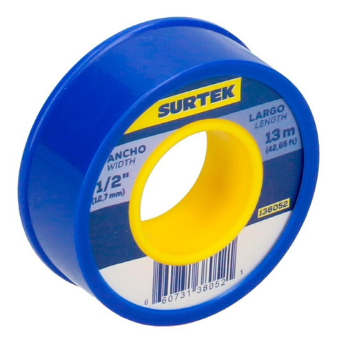 Cinta Teflón Sella Roscas 1/2'' X 13m Surtek® 10pzs