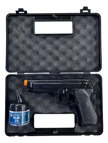 Kit Airsoft Pistola Beretta 92fs + Maleta + 500 Bbs | Parcelamento