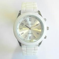 Reloj Mujer Carla Danelli Malla Goma Blanca Cd-s 007/2