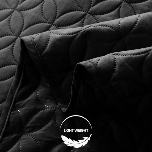Juego De Edredón De Cama King Size Negro - Edredón Ligero