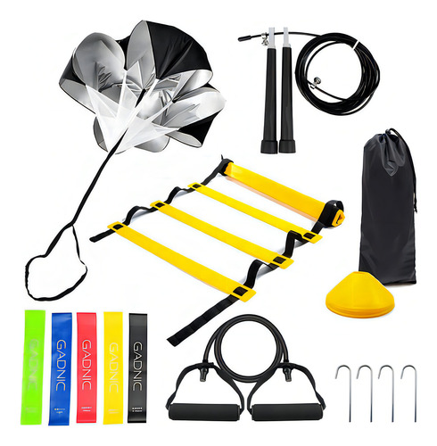 Set Fitness Funcional Soga + Bandas + Paracaidas + Conos