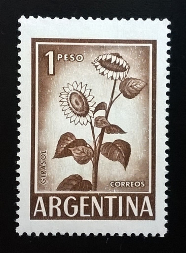 Argentina Flora, Sello Gj 1488 Girasol 1p S F 70 Mint L11455