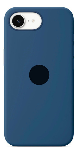 Funda Silicona Con Felpa Para Iphone 16e 2025 Azul Cobalto Con Manzanita
