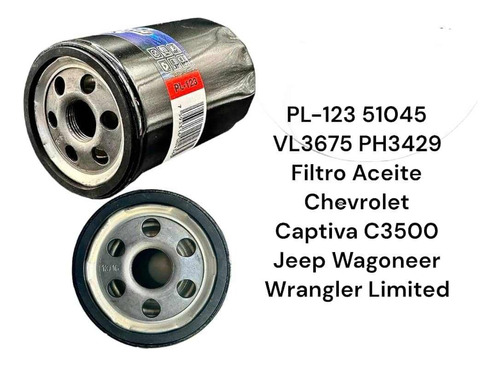 Filtro Aceite Captiva, C3500, Jeep Wagoner, Wrangler, Limit