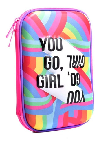 Imagen 2 de 10 de Cartuchera Escolar Rigida You Go, Girl Porta Lapices Skora