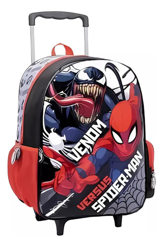 Mochila Spiderman Venom Con Carro Jardin 12 P Lelab Diseño De La Tela Negro