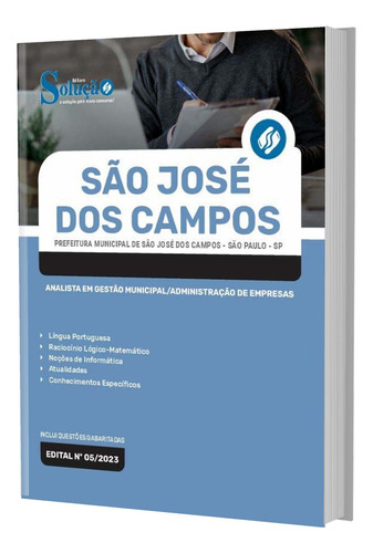 Apostila São José Dos Campos Sp 2023 Analista Em Gestão