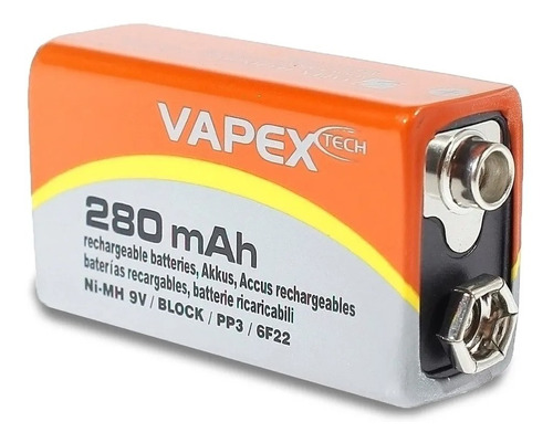 Bateria Recargable Vapex - 9 Volts  280 Mah