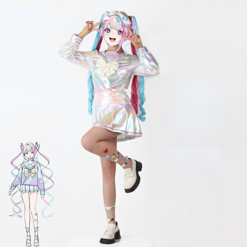 Disfraz De Needy Girl Overdose Kangel Cosplay Disfraces Lolita Niñas Hermoso Láser Jk Sailor Traje Uniforme Escolar