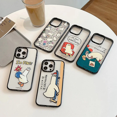 Funda Rígida Transparente Tipo Pato Para iPhone 15