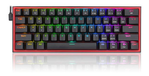 Teclado Mecánico Redragon 60% Fizz Pro  Wireless Negro