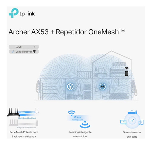 Roteador Wi-fi Tp-link Archer Ax53 6 Portas Ax3000 Mbps 4gb