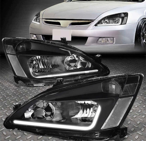 Faros Honda Accord 2003 2004 2005 2006 2007 Led Drl Negros