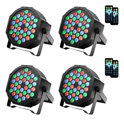 Luces Dj Par Led Rgb Con 7 Modos Y Mando A Distancia Paquete