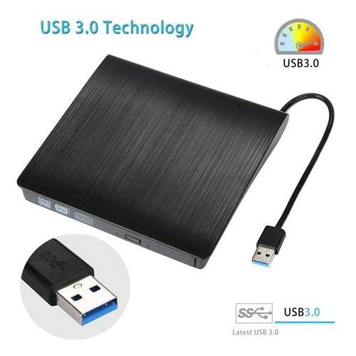 Imagen 2 de 9 de Grabador / Lector De Dvd/cd, Portátil, Externo, Usb 3.0