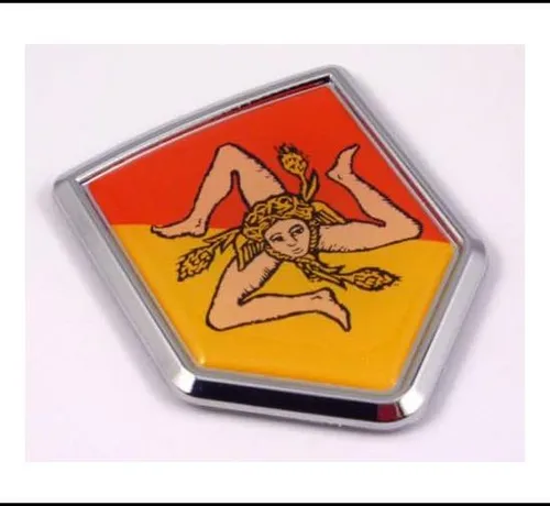 comprar Carcela, Emblema Siciliano, Emblema Cromado, Con Bandera De 