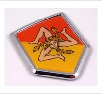 Comprar Carcela, Emblema Siciliano, Emblema Cromado, Con Bandera De 