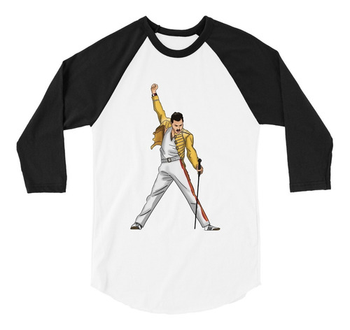 Playera Raglan 3/4 Queen Freddie Mercury Ilustracion