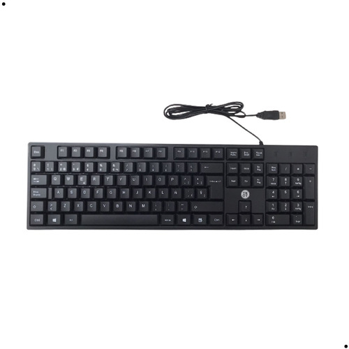 Teclado Tkot TK-T100 QWERTY color negro