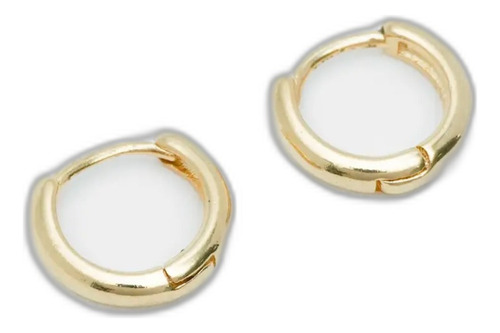 Aretes Lisa Click Oro Laminado 18k Producto Colombiano