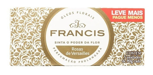 Imagem 1 de 3 de Kit Sabonete Francis Rosa De Versailles 90g 5 Unidades