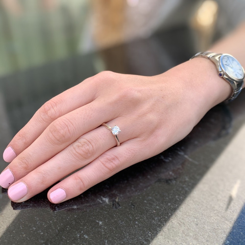 Anillo De Compromiso 14k Con Brillante Zirconia Envío Gratis