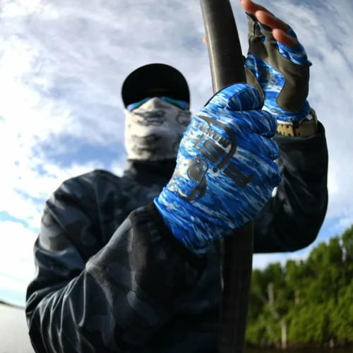Fish Monkey Fm11-grwtrcam-l - Guantes De Medio Dedo, Color V