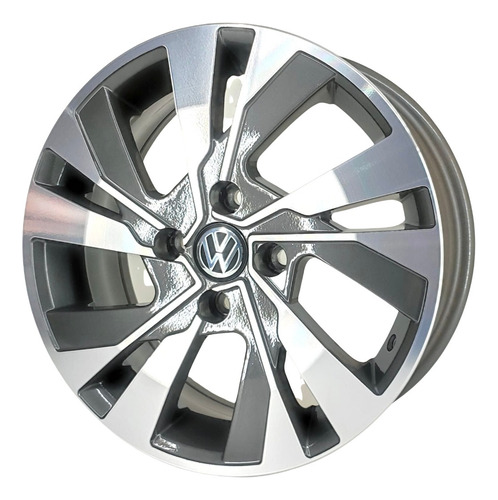 Rodas Vw Gol / Voyage / Polo Track 4x100 (jogo) + Bicos Cor Grafite Com Diamantado