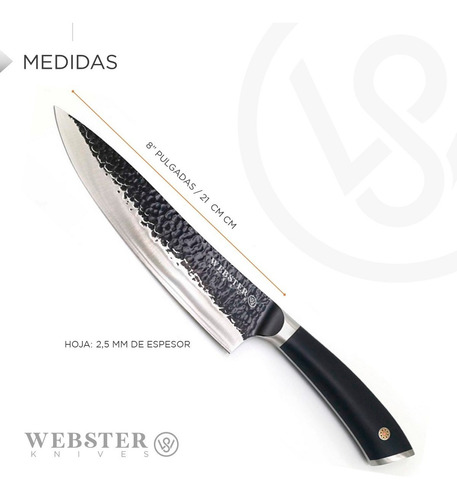 Imagen 4 de 5 de Cuchillo Acero Premium Webster Parrillero Cocina Chef Asado