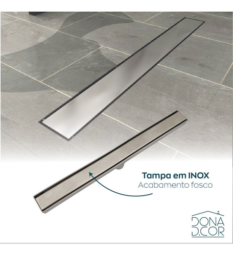 5 Ralo Linear Inox Invisivel Oculto 90 Cm Nao É Pvc Kit 5 Un