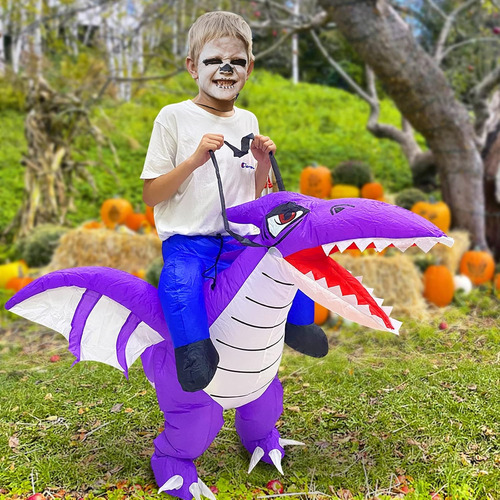 Camlinbo Disfraz Inflable De Dinosaurio De Halloween Para Ni
