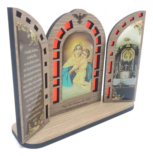 Capela Vitral Mãe Rainha Marfim Com Porta