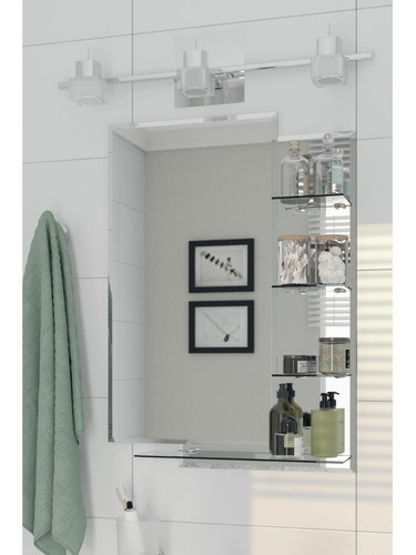 Espejo De Baño 50 X 70 Cm Con 4 Repisas - Telecompras Sc