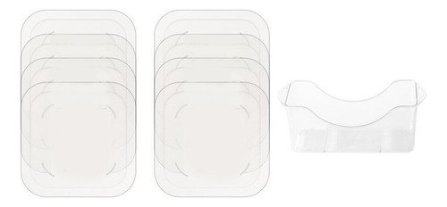 Plato De Mesa Acrílico, 9 Piezas, Transparente