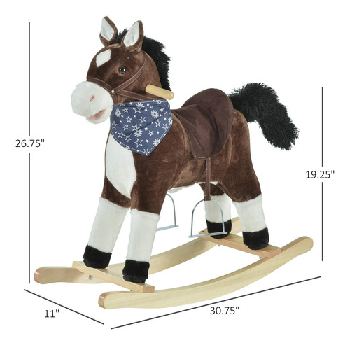 Caballo Mecedor De Peluche Para Niños Con Sonidos Marrón Color