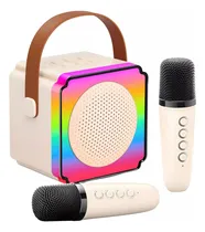 Comprar Parlante Portátil Led Rgb Bluetooth Karaoke 2 Micrófonos