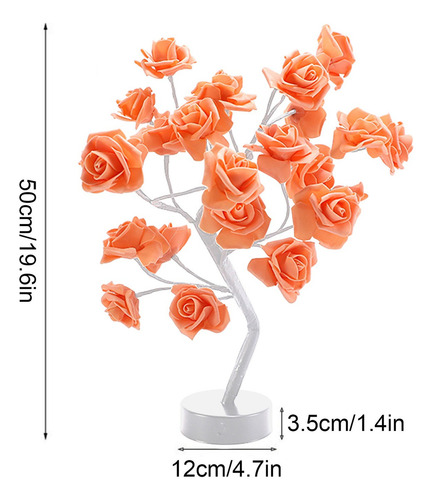 Lámpara De Mesa Con Forma De Árbol De Rosas, 24 Led, Ilumina