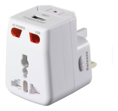 Adaptador De Corriente Universal  + 1 Puerto Usb