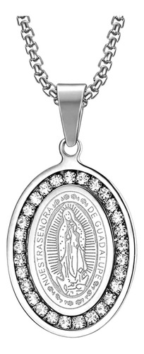 Collar Virgen Guadalupe Acero Inoxidable Baño Oro 14k Rega