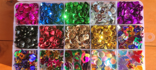Lentejuelas Forma De Estrellas Multicolor 10mm (60 Gramos)