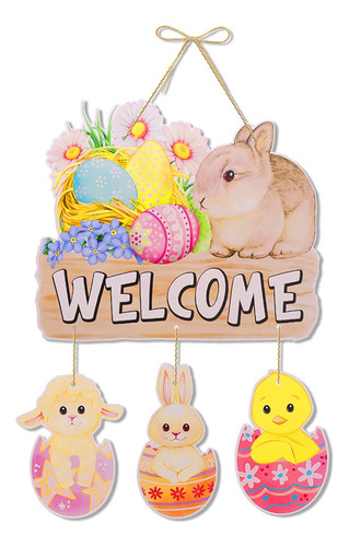 Decoración De Pascua Con Diseño De Conejo Para Colgar En La